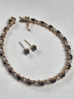 925 spinel tennis bracelet w matching earring